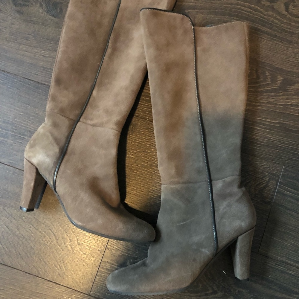 Tall suede boots tan size 7.5